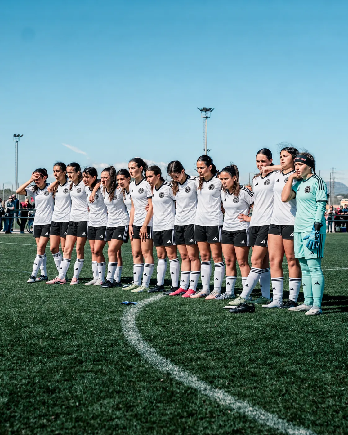 The CDC Academy girls squad lined up before kick-off