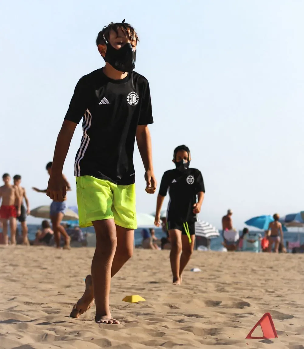Players on a recovery session at the beach